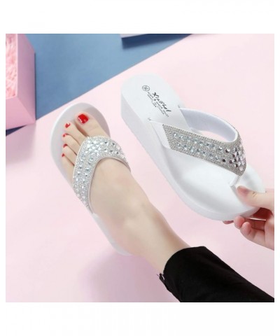 Flip Flop Women Rubber Women Slides Size 9 Shoes For Women Sandals Slides Gold Flats Women Sandals Heels Comf White-l $17.43 ...