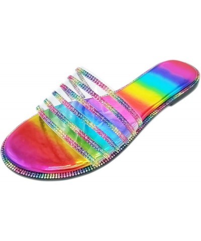 Summer Women Ladies Fashion Casual Flat Retro Slippers Crystal Shoes Sandals Multicolor $11.25 Athletic Shoes