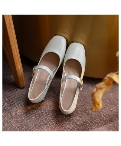 Womens PU Leather Fashion and Comfort Low Heel Mary Jane Shoes Work Shoes for Ladies Girls for Walking Beige $31.20 Oxfords