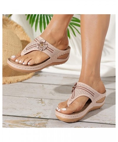 Ladies Shoes Wedge Platform Thong Sandals Casual Shoes Beach Shoes Light Soft Sole Thong Bare Women's Sandals Closed Toe (Pin...