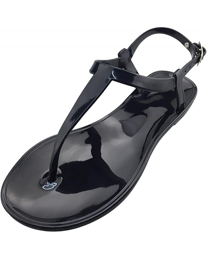 Womens Sandals Womans Sandals Black Flats For Women Elegant Sandals For Women Dressy Comfortable Black Black-d $13.15 Sandals