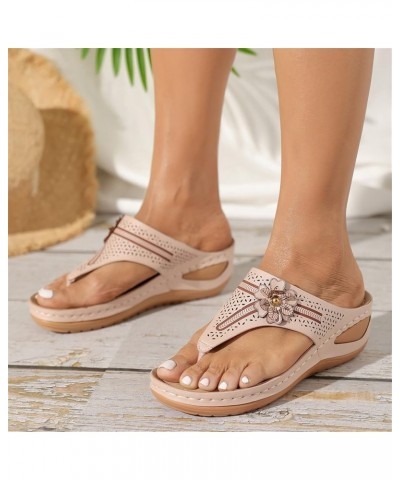 Ladies Shoes Wedge Platform Thong Sandals Casual Shoes Beach Shoes Light Soft Sole Thong Bare Women's Sandals Closed Toe (Pin...