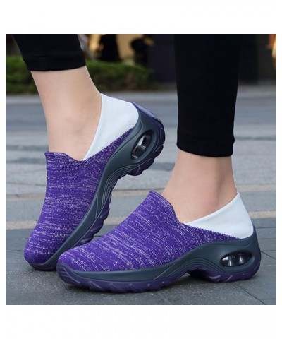 Platform Loafers, Women's Ballet Flat Flats Shoes Comfortable Mesh Pointed Toe Slip On Dress Shoes Purple $17.65 Loafers & Sl...