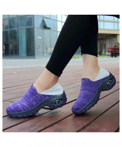 Platform Loafers, Women's Ballet Flat Flats Shoes Comfortable Mesh Pointed Toe Slip On Dress Shoes Purple $17.65 Loafers & Sl...