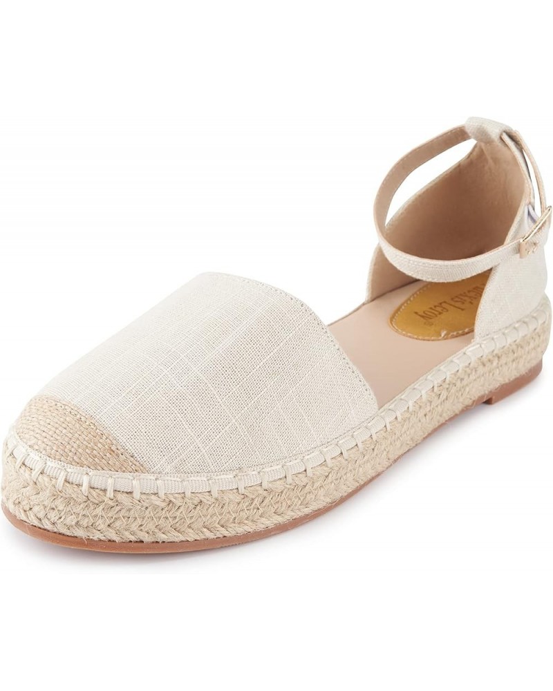 womens Ankle Strap Plaid Beige $20.91 Sandals