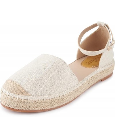 womens Ankle Strap Plaid Beige $20.91 Sandals