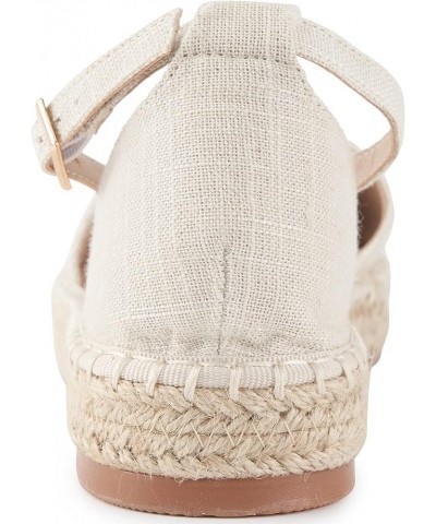 womens Ankle Strap Plaid Beige $20.91 Sandals