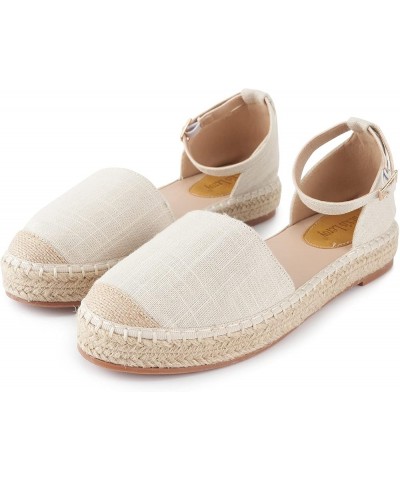 womens Ankle Strap Plaid Beige $20.91 Sandals