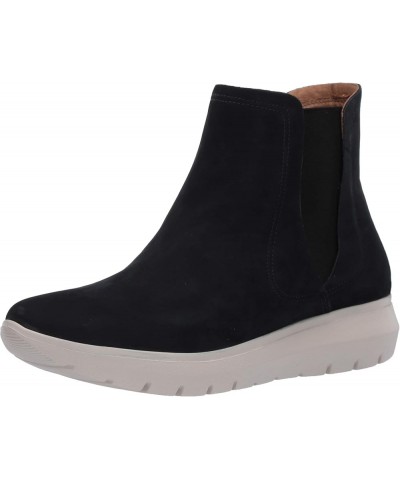 Women's Leather Made in Brazil Luxury Chelsea Boot with Sneaker Sole Navy Suede $18.80 Boots