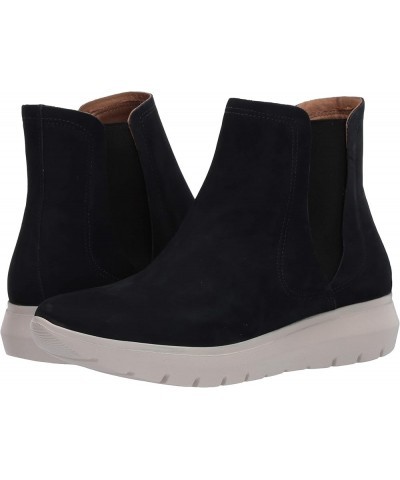 Women's Leather Made in Brazil Luxury Chelsea Boot with Sneaker Sole Navy Suede $18.80 Boots