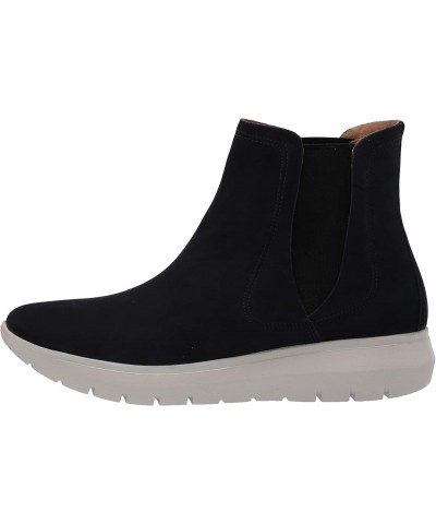 Women's Leather Made in Brazil Luxury Chelsea Boot with Sneaker Sole Navy Suede $18.80 Boots