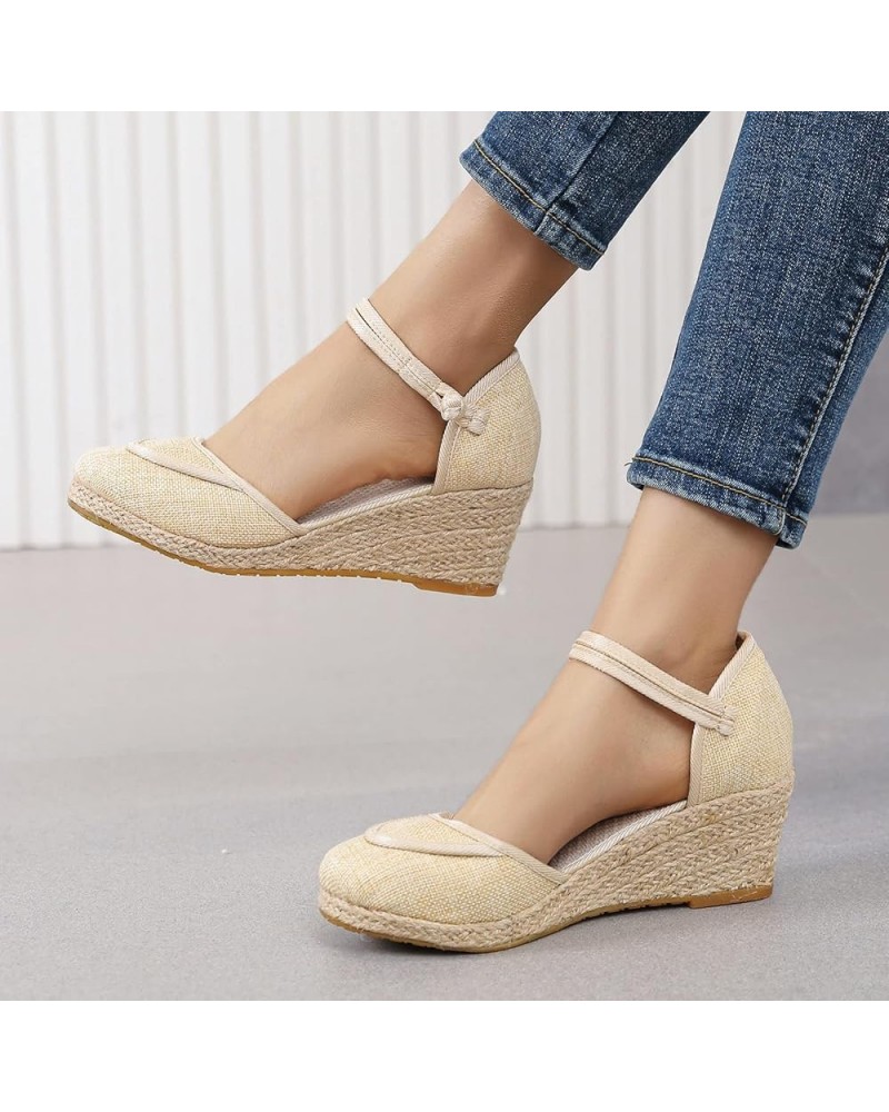 Womens Closed Toe Sandals, Espadrilles for Women Closed Toe Wedges Summer Sandals Ankle Strap Casual Closed Toe Wedge Sandals...