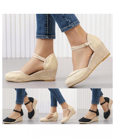 Womens Closed Toe Sandals, Espadrilles for Women Closed Toe Wedges Summer Sandals Ankle Strap Casual Closed Toe Wedge Sandals...