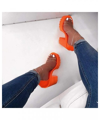 Women's Sandals Wedge Platform Sandals Gladiator Flip Flops Bohemian Ankle Strappy Zip Up Flat Casual Sandals LS2 Orange $8.2...