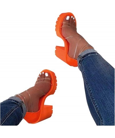 Women's Sandals Wedge Platform Sandals Gladiator Flip Flops Bohemian Ankle Strappy Zip Up Flat Casual Sandals LS2 Orange $8.2...