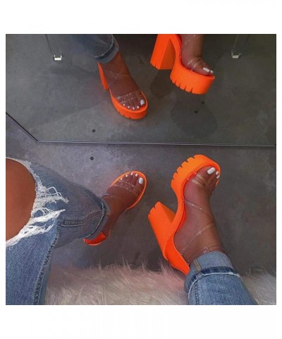 Women's Sandals Wedge Platform Sandals Gladiator Flip Flops Bohemian Ankle Strappy Zip Up Flat Casual Sandals LS2 Orange $8.2...