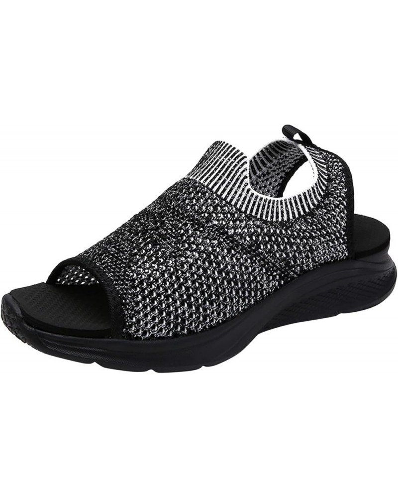 Sport Sandals Women Comfortable Women Flats Shoes Dressy Blue Shower Sandals Women Sandals Women Sport Sandals Women F 4-blac...