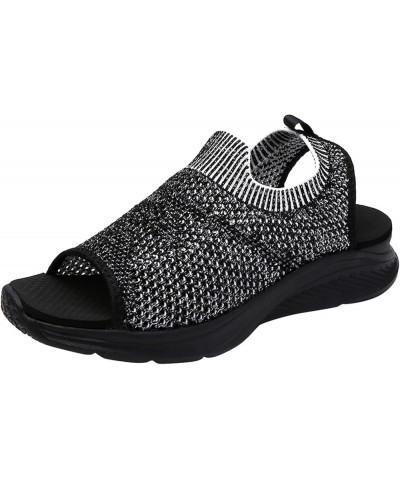 Sport Sandals Women Comfortable Women Flats Shoes Dressy Blue Shower Sandals Women Sandals Women Sport Sandals Women F 4-blac...