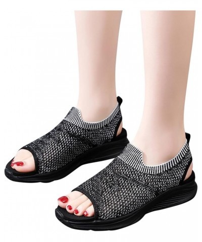 Sport Sandals Women Comfortable Women Flats Shoes Dressy Blue Shower Sandals Women Sandals Women Sport Sandals Women F 4-blac...