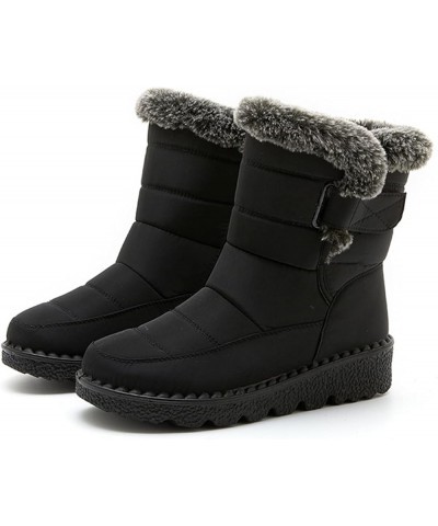 Snow Boots Womens Winter Ankle Boots Fashion Women Winter Water Proof Flat Hook Loop Keep Warm Snow Boots Comfortable Snow Bo...