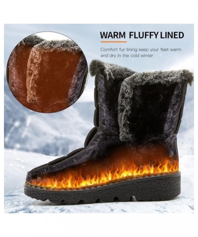 Snow Boots Womens Winter Ankle Boots Fashion Women Winter Water Proof Flat Hook Loop Keep Warm Snow Boots Comfortable Snow Bo...