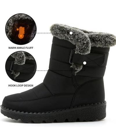 Snow Boots Womens Winter Ankle Boots Fashion Women Winter Water Proof Flat Hook Loop Keep Warm Snow Boots Comfortable Snow Bo...