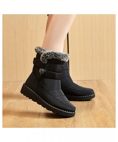 Snow Boots Womens Winter Ankle Boots Fashion Women Winter Water Proof Flat Hook Loop Keep Warm Snow Boots Comfortable Snow Bo...