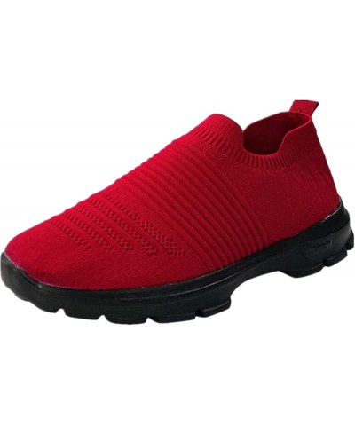 Sneakers for Women Walking Shoes Comfortable Walking Running Shoes Athletic Non Slip Tennis Fashion Sneaker S3-red $7.60 Athl...