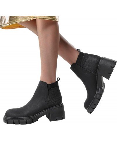 Boots for Women Ankle Booties Cowboy Boots Boots for Women Knee High Wide Calf Snow Boots for Women Tall Black $36.30 Boots