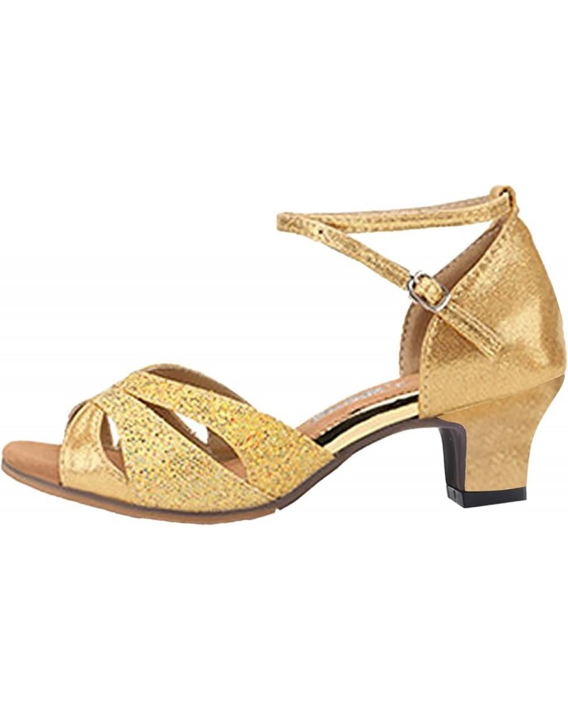 Sandals Casual Womens Outdoor Rubber Sole Low Heel Soft Bottom Latin Dance Shoes Sandals Summer Beach Sandals Boho Gold $15.9...