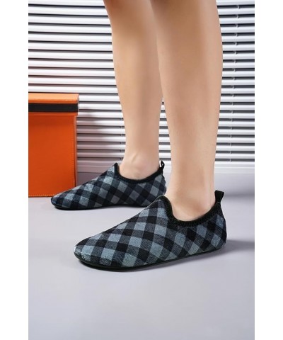 Adult Indoor House Slippers Lightweight Non Slip Grip House Home Shoes for Women Men 23066fanggeblackgray $11.50 Slippers