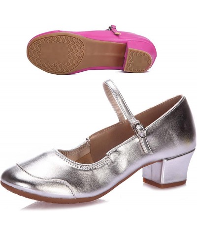 Womens Wedding Sandals Full Sole Rubber Low Heel Thick Heel Dance Shoes Sandals Silver $11.67 Sandals