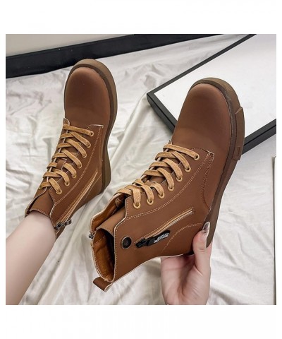 Woments Winter Boots Waterproof Comfortable Winter Snow Boots Thickened Plush Snow Boots with Side Zipper C1-brown $30.05 Boots