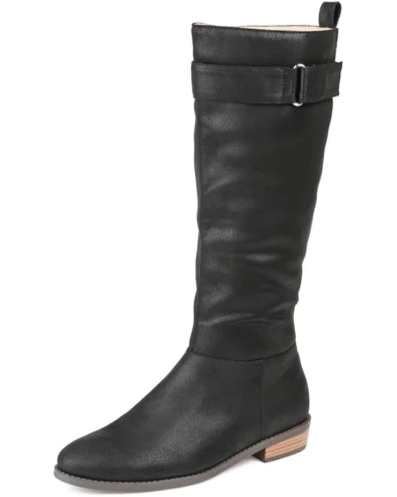 Womens Lelanni Tru Comfort Foam Stacked Heel Knee High Boots Black $23.84 Boots