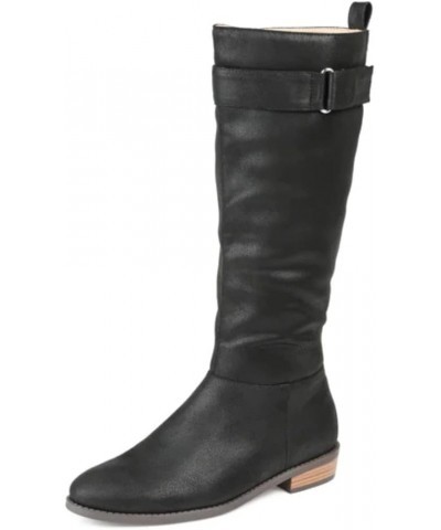 Womens Lelanni Tru Comfort Foam Stacked Heel Knee High Boots Black $23.84 Boots