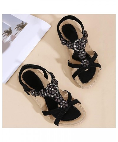 Women Sandals Fashion Flower Decoration Flat Bottom Comfortable Elastic Bland Non Light Shoes Pineapple Sandals for Women Siz...