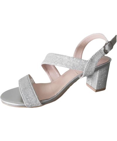 Womens Ankle Strap Sparkle Wedge Sandals Beach Summer Casual Bohemian Flat Yoga Mat Slipper Sandals 76-zoxro-silver-h $12.27 ...