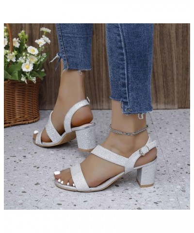 Womens Ankle Strap Sparkle Wedge Sandals Beach Summer Casual Bohemian Flat Yoga Mat Slipper Sandals 76-zoxro-silver-h $12.27 ...