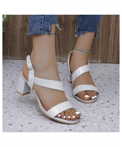 Womens Ankle Strap Sparkle Wedge Sandals Beach Summer Casual Bohemian Flat Yoga Mat Slipper Sandals 76-zoxro-silver-h $12.27 ...