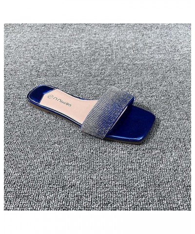 Thong Sandals for Women Low Heel, Women's Flat Sandals Strappy Sandals Dressy Summer Ankle Strap Open Toe Sandals Z 03-blue $...