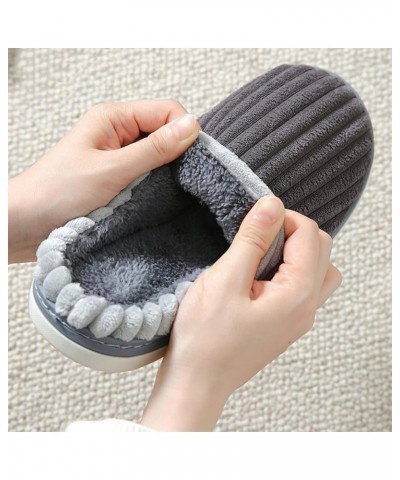 Women Slippers Cotton Slippers Non-Slip Slippers Autumn Winter Warm Slippers Floor Slippers Men Flannel Slippers Grey $20.71 ...