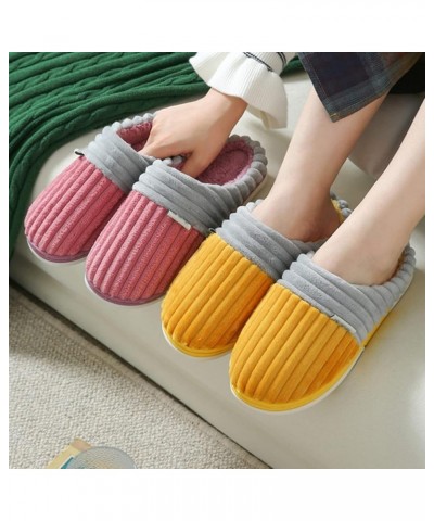 Women Slippers Cotton Slippers Non-Slip Slippers Autumn Winter Warm Slippers Floor Slippers Men Flannel Slippers Grey $20.71 ...