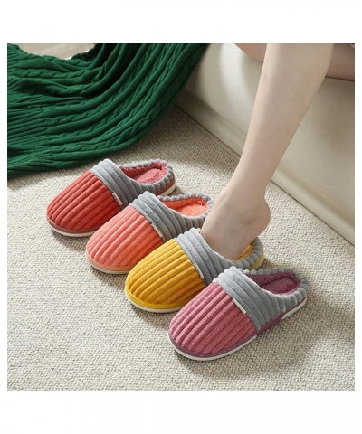 Women Slippers Cotton Slippers Non-Slip Slippers Autumn Winter Warm Slippers Floor Slippers Men Flannel Slippers Grey $20.71 ...