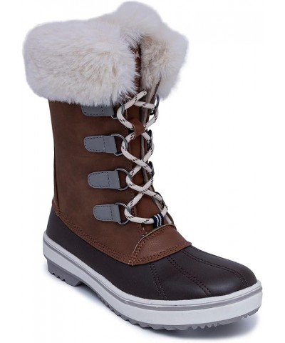 Women's Lace-Up Winter Snow & Rain Boots - Water-Resistant Insulated Boots with Cozy Faux Fur Lining for Warmth and Comfort -...