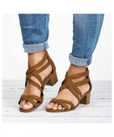 dress sandals sandalias mujer comfortable sandals for women platform wedge Slipper for women Heeled Slippers Z-01 Brown $18.5...