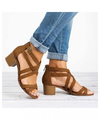 dress sandals sandalias mujer comfortable sandals for women platform wedge Slipper for women Heeled Slippers Z-01 Brown $18.5...