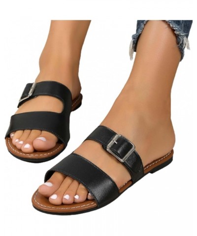 Women'S Beach Sandals Hollow Casual Slippers Flat Shoes Retro Sandals Womens Pig Slippers Size 8 Black $12.76 Sandals