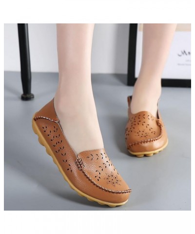 Women Loafer Mom's Shoes Small White Shoes Double Layer Cowhide Soft Moccasin Shoes Driving Walking Working Shoes Comfortable...