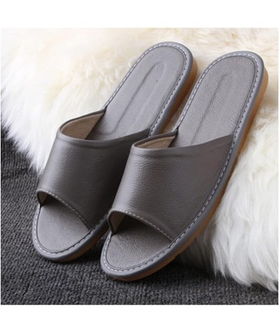 Men's and Women's Genuine Leather Open Toe Slippers Summer Sandals，Open Toes Indoor Slippers Leather Sandals Casual House Sho...