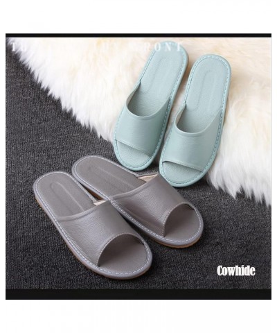 Men's and Women's Genuine Leather Open Toe Slippers Summer Sandals，Open Toes Indoor Slippers Leather Sandals Casual House Sho...